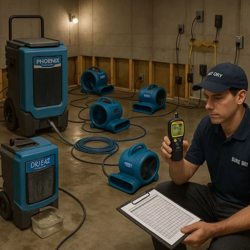Structural Drying and Dehumidification process in Crow Wing County, MN